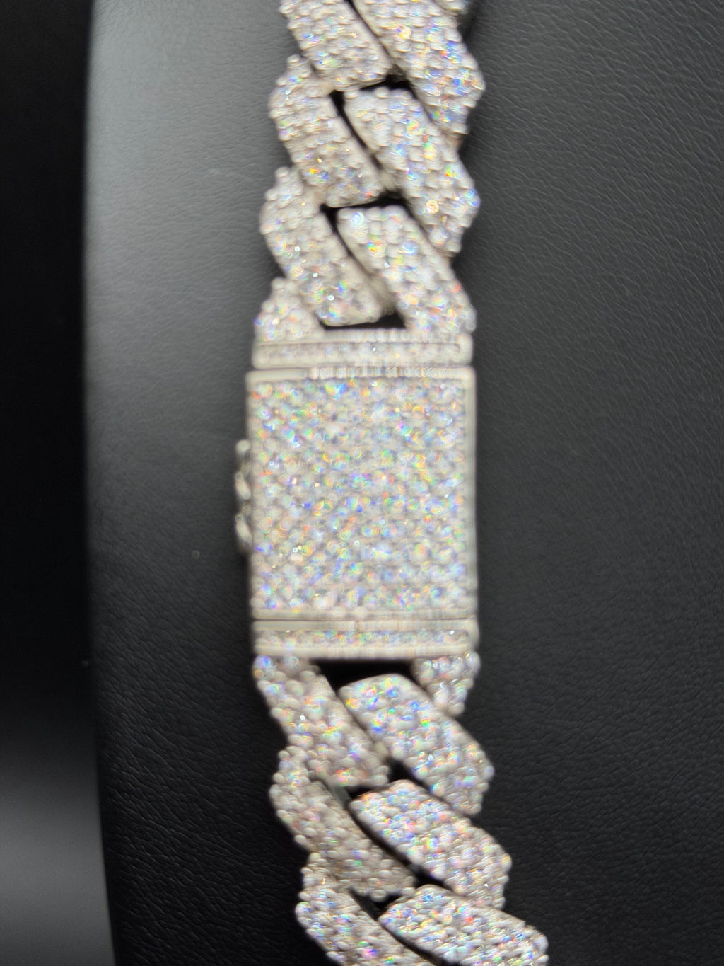 VVS1 Moissanite Cuban Link Chain 20MM with your Name on Lock ( 4-5 weeks to make )