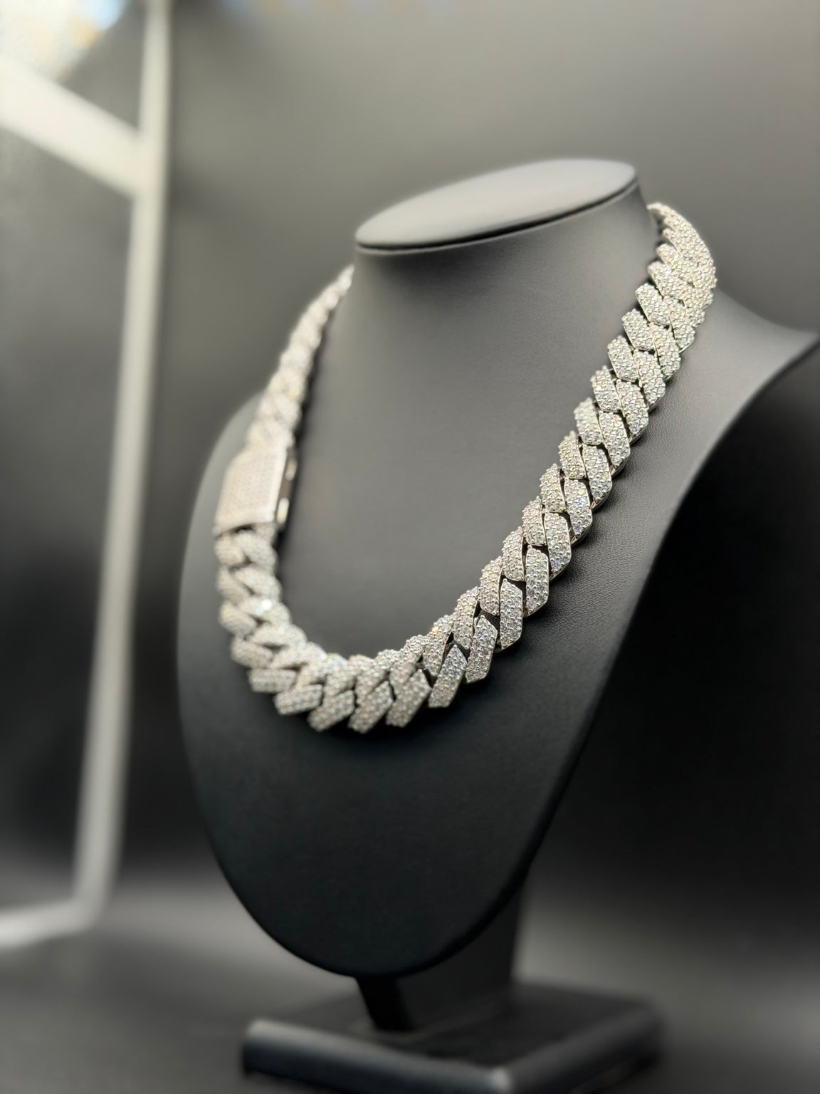 VVS1 Moissanite Cuban Link Chain 20MM with your Name on Lock ( 4-5 weeks to make )