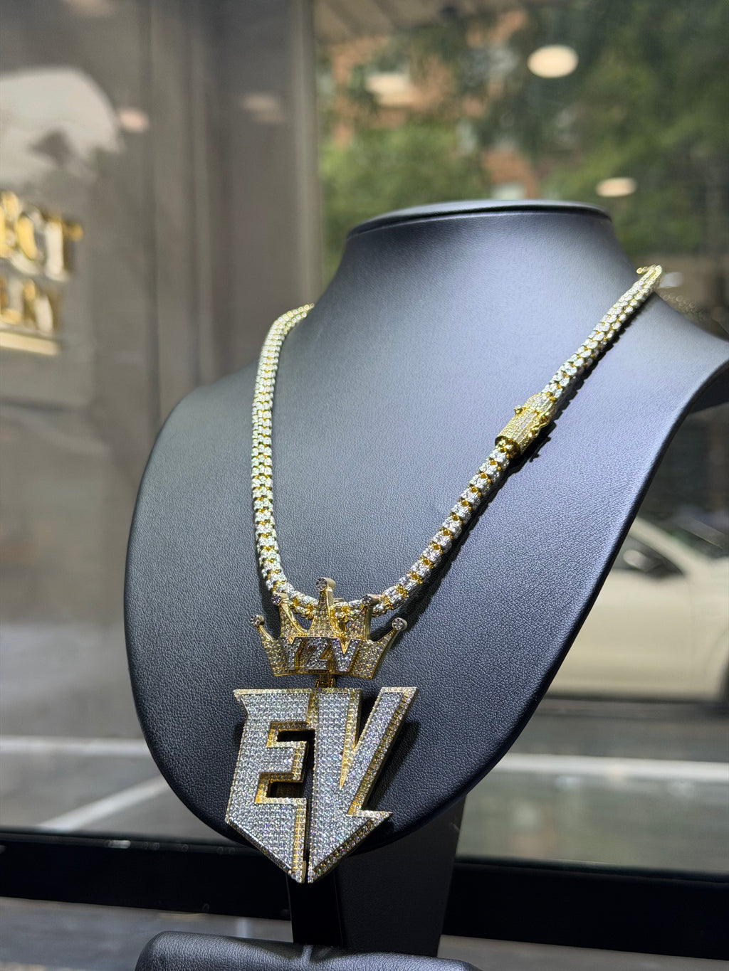 5MM Moissanite lock Ice Cut Chain + Any Name CUSTOM Pendant (Copy)