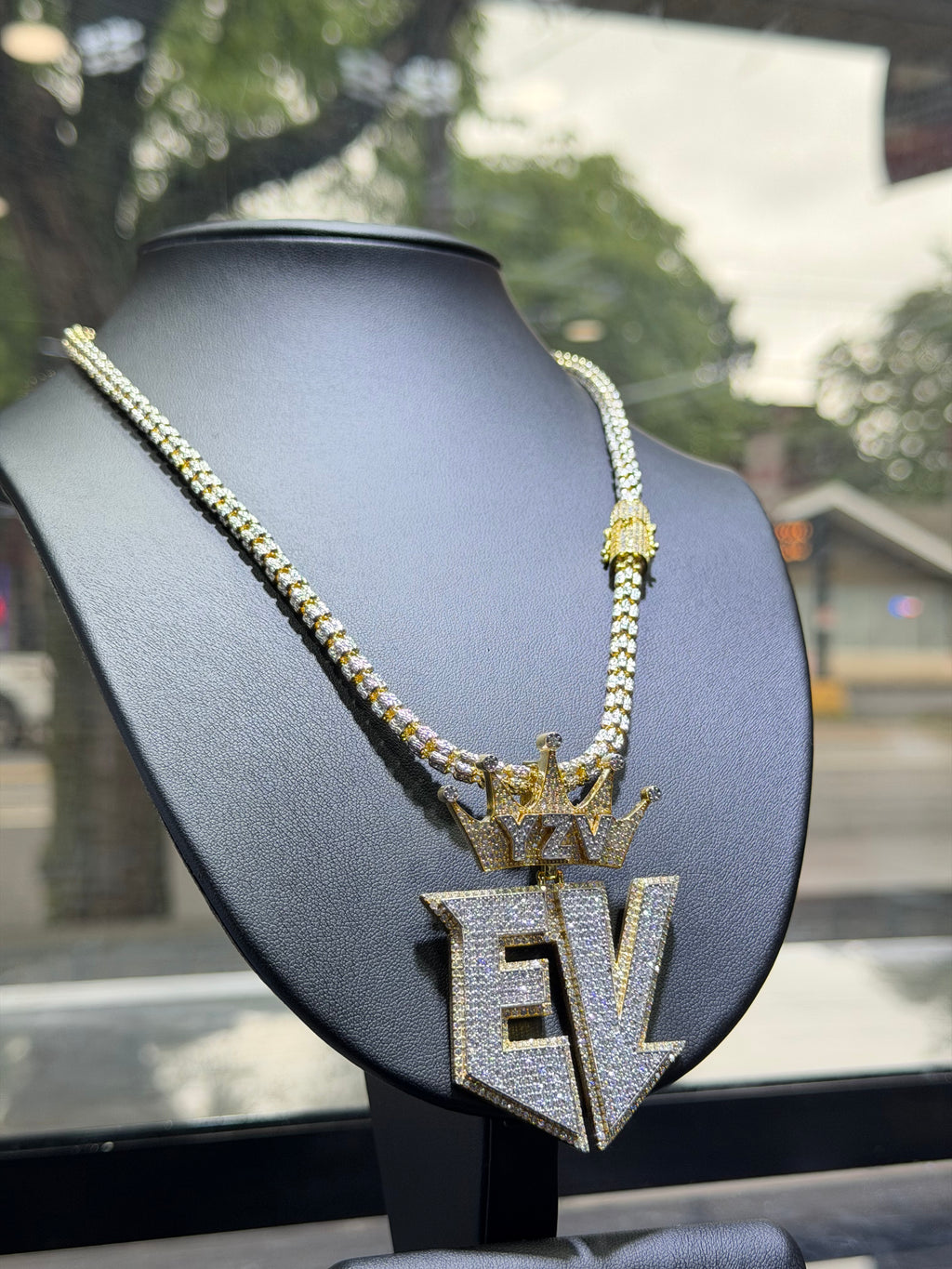 5MM Moissanite lock Ice Cut Chain + Any Name CUSTOM Pendant (Copy)